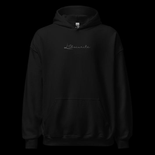 Cotton black pullover hoodie with unique graphic designs for any outfit