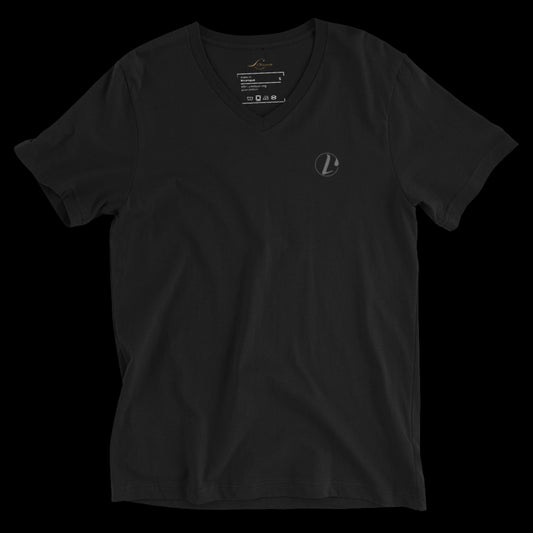 | Black v-neck tee for men, comfy and minimalistic