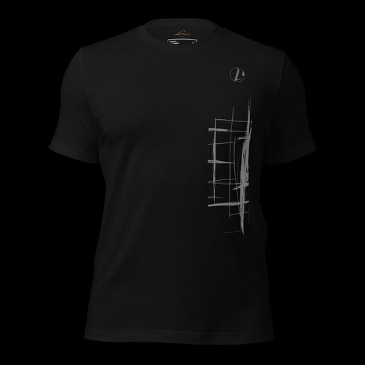 Dark side tee, simple lines, daily black tee