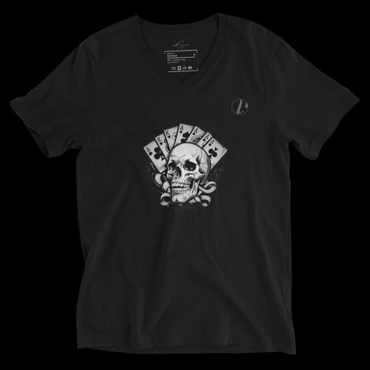 Cotton V-neck t-shirts with unique graphic designs for any outfit