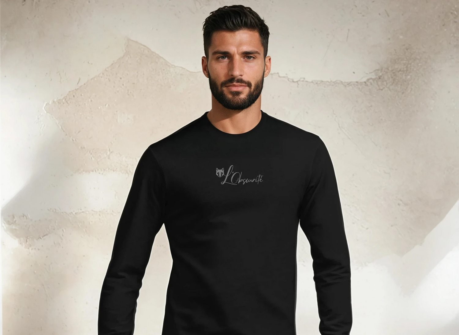 black long sleeved t-shirt for men