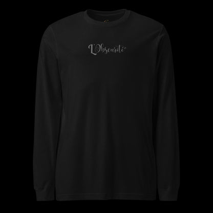 Cotton | Black long-sleeved tee with unique graphic designs for any outfit