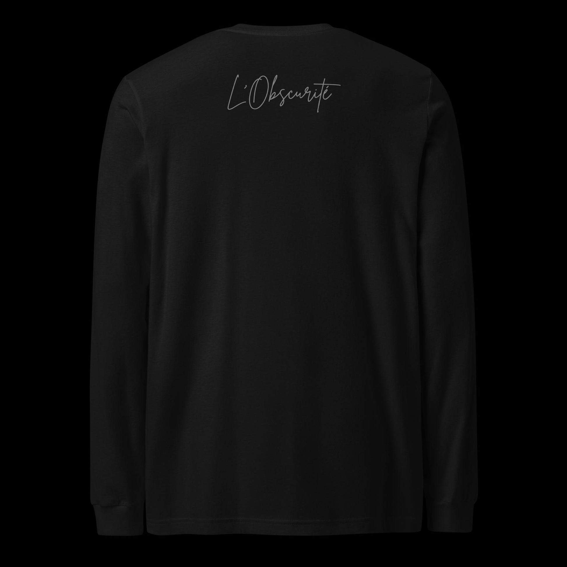 soft feel black cotton long sleeve tee, urban style for men