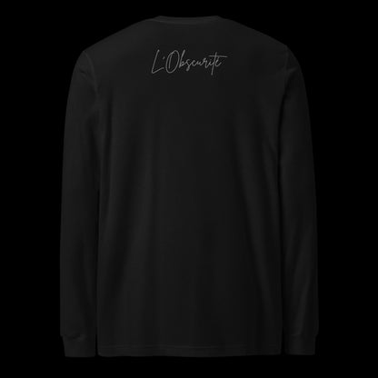 soft feel black cotton long sleeve tee, urban style for men