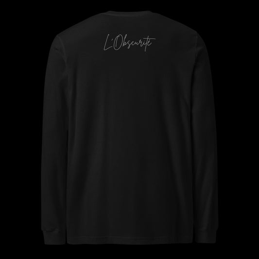 soft feel black cotton long sleeve tee, urban style for men