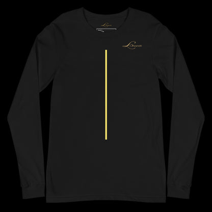 black long sleeve tee with golden line
