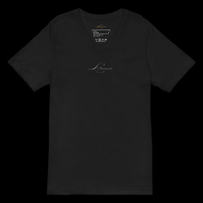 Cotton | Black V-neck t-shirts with unique graphic designs for any outfit